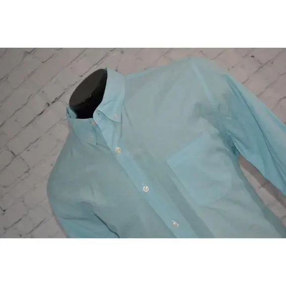 46157-a J.Crew Dress Shirt Front Pocket Slim Fit Blue Cotton Size XL Mens - Picture 2 of 7